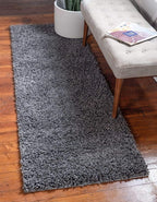 Unique Loom Davos Shag Collection Area Rug - Solid (2' 7" x 10' Runner, Peppercorn)