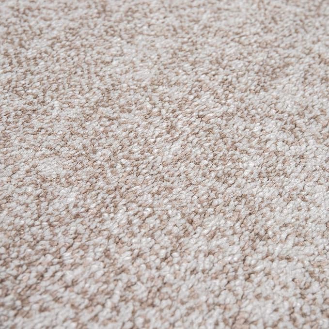 Paco Home Modern Area Rug Bordered with Geometric Pattern in Brown Beige with Contour Cut, Size: 6'7" x 9'6"
