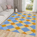Checkerboard Rug for Entryway Indoor - 3x4ft - Retro Geometric Washable Non Slip Low Pile Small Rug for Bedroom, Checkerboard Carpets Room Decor & Gifts