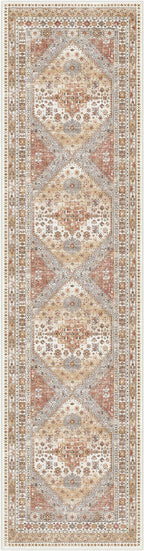 zesthome Washable Runner Rug 2.5x10 - Stain Resistant Entryway Rug,Ultra-Thin Kitchen Rugs, Anti Slip Backing Runner Rugs for Entrance Laundry Room Indoor Hallway (Orange,2.5'x10')