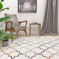 Alfa Rich 3x5 Moroccan White Washable Area Rugs for Living Room Bedroom Kitchen Decor Cotton Runner