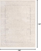 Unique Loom Isabella Collection Area Rug - Adjani (9' x 12' 2" Rectangle, White/ Blue)