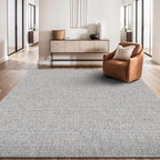 Beverly Rug Easy Jute Gray Rug 5x7 Solid Washable Durable Outdoor Indoor Area Rugs for Living Dining Room Patio Office Stain Resistant Non Shedding Casual Indoor Outside Carpet (5 x 7 Gray)