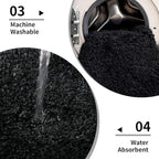 Bathroom Rug 24x48 Non Slip Fluffy Bath Mat for Bathroom Floor Washable Plush Luxury Bath Rug for Tub Soft Shower Mat, Black