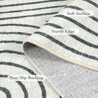 Lahome Abstract Washable 6x9 Rug, Soft Bedroom Rug for Living Room Ultra-Thin Non Slip Office Rug, Modern Bedroom Rugs Throw Carpet for Dining Room Dorm(6'x9',Black)