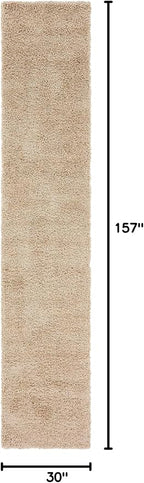 Unique Loom Solid Shag Collection Area Rug (2' 6" x 13' 1" Runner, Taupe)