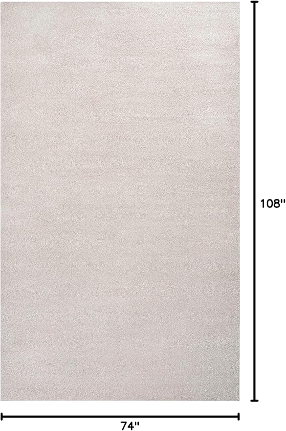 JONATHAN Y Haze Solid Low-Pile Ivory Indoor Area Rug 6x9, Coastal,Bohemian,Minimalist,Classic, Easy-Cleaning for Living Room,Bedroom,Kitchen,Pet Friendly,Non-Shedding (SEU100D-6)