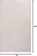 Eyely UES100D-6 Supersoft Haze Solid Low-Pile Indoor Area Rug, Coastal, Bohemian, Minimalist, Classic, Casual for Bedroom,Kitchen,Living Room,Non Shedding,Easy-Washing, Ivory, 6 X 9