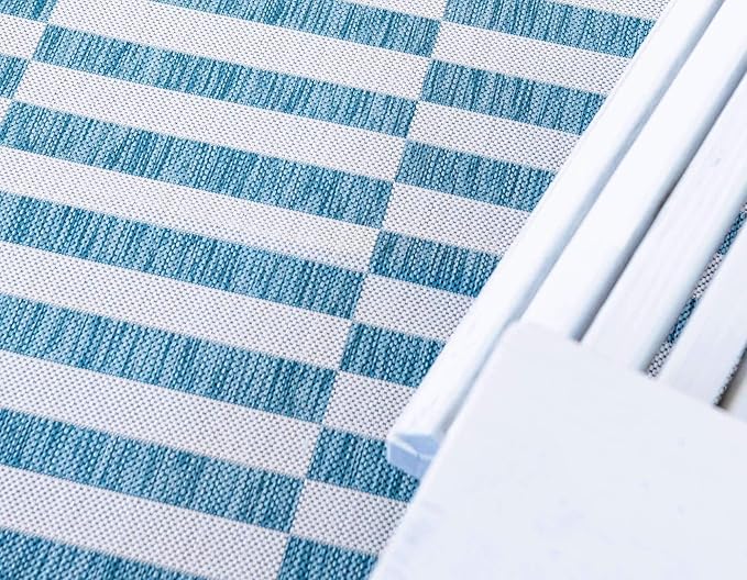Unique Loom Outdoor Collection Classic Stripes, Transitional Indoor & Outdoor Area Rug, 8' 0 x 11' 0, Blue/ Ivory