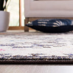 SAFAVIEH Madison Collection 3' Round Black / Yellow MAD418Z Boho Diamond Distressed Non-Shedding Dining Room Entryway Foyer Living Room Bedroom Area Rug