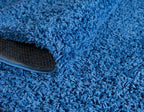 Unique Loom Solid Shag Collection Area Rug (5' 3" x 8' Oval, Periwinkle Blue)
