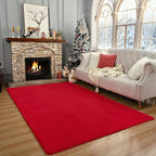 Amearea Large Modern Area Rugs for Bedroom Living Room, 5x8 Feet Red Thickened Memory Foam Rug, Fluffy Indoor Washable Rugs Non Slip Minimalist Carpet for Boys Girls Dorm Nursery Room Decor