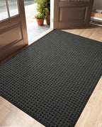 DEXI Front Entryway Door Mat Non Slip 48x72, Large Double Entry Way Mats Inside Entrance Low Profile, Welcome Doormat Dirt Trapper for Garage House Floor Home Porter Hall Backdoor Area, Dark Grey