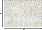 Phantoscope Geometry Collection Area Rug 5'x7' for Living Room - Washable Rug Large Boho Carpet Non-Slip for Bedroom Dining Room, Indoor Low-Pile Neutral Distressed Accent Rug, Teal Floral/Beige