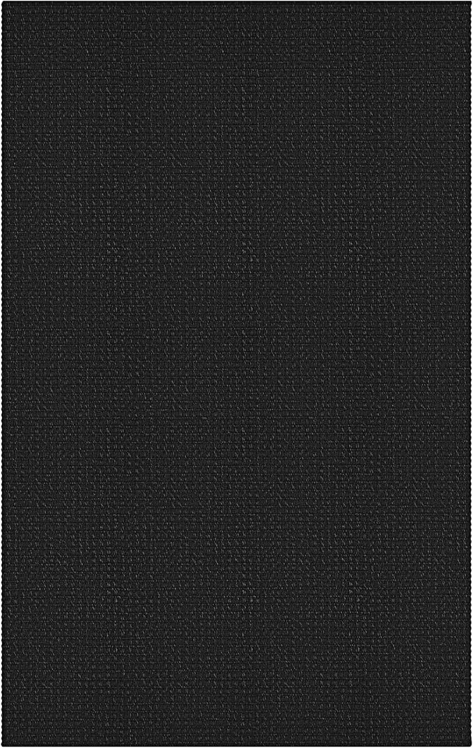 Braided Area Rug 6x9 Ft Washable Rugs for Living Room Non Slip Bedroom Rugs Boho Dining Room Rug Cotton Living Room Woven Floor Carpet for Nursery Playroom, Black/Grey