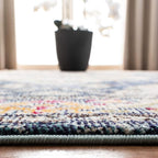SAFAVIEH Monaco Collection X-Large Area Rug - 11' x 15', Navy & Light Blue, Medallion Distressed Design, Non-Shedding & Easy Care, Ideal for High Traffic Areas in Living Room, Bedroom (MNC243N)