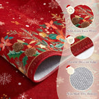Wonnitar Christmas 5x7 Area Rugs, Red Floral Rugs for Living Room, Non-Slip Soft Bedroom Rug, Washable Low Pile Snowflake Holiday Decor Rugs Carpet for Dining Room Bedside(Christmas Red,5'x7')