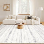 Nakagishi 7x10 Area Rug Living Room: Washable Boho Large Neutral Soft Farmhouse Modern Rugs Stain Resistant Moroccan Non-Slip Indoor Floor Carpet for Bedroom Nursery Playroom Office Dining Room- Gray