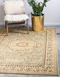 Unique Loom Versailles Collection Traditional Classic Medallion Floral Motif Area Rug (8' 0 x 11' 4 Rectangular, Green/ Ivory)