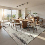 Living Room Rug 7x10 Coffee Area Rugs Machine Washable Abstract Boho Large Rug Non-Slip Non-Shedding Faux Wool Indoor Vintage Carpet for Bedroom, Classroom, Dining Room, Kids Playroom