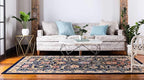 Unique Loom Espahan Collection Area Rug - Cape Cod (9'x 12' Rectangle, Navy Blue/ Black)