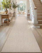 Color&Geometry Door Mat 2'4"x8' Runner Rug with Rubber Backing, Non Slip Washable Hallway Rug, Carpet Runners for Hallway Living Room Bedroom, Beige (Rolled-up NO Creases)