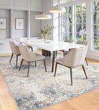 5x7 Washable Area Rugs - Modern Abstract Rugs for Living Room Non-Slip Low Pile Soft Machine Washable Carpet for Bedroom, Dining Room, Nursery, Home Office, Farmhouse (5'x7' Beige Blue)