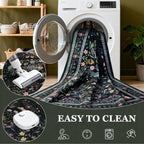 6x9 Area Rugs Living Room Rug: Vintage Washable Rug Floral Soft Carpet Indoor Floor Non-Slip Boho Stain Resistant Large Carpets for Bedroom Kids Nursery Dining Room Farmhouse Home Office Black/C02