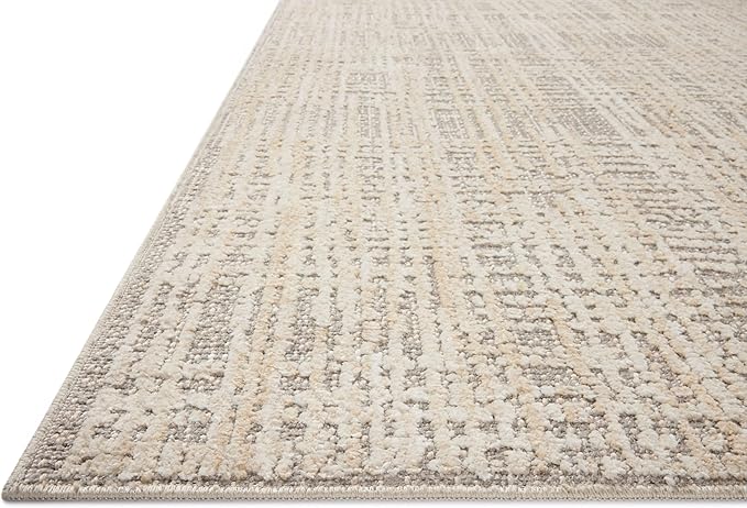 Loloi Amber Lewis Bexley Collection BEX-07 Natural/Dove 4'-0" x 6'-0" Accent Rug Neutral, Textured, Living, Bedroom, Dining, Carpet