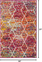 Unique Loom Trellis Frieze Collection Area Rug - Geometric (2' x 3', Multi/ Ivory)