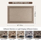 OJIA Easy Jute 3x5 Washable Rugs for Entryway, Farmhouse Patio Rug Indoor Outdoor Living Room Carpet, Modern Neutral Kitchen Rugs Non-Slip Front Door Mat Throw Carpet for Entrance Office Porch Decor