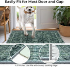 KOZYFLY Long Runners for Hallways 3x10 Ft Washable Kitchen Rug Faux Wool Printed Stair Runner Floor Carpet for Bedroom Entryway Stairs Kitchen Hall Indoor Use, Dark Green