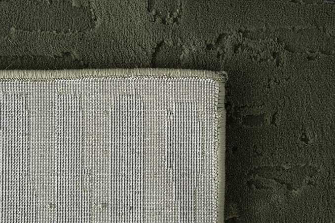 Revival Rugs Shell 5'3"x7'10" Washable Area Rug for Living Room Bedroom - 100% Recycled Oeko-TEX Certified, Medium Pile, Green