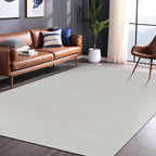 Micro Loop Indoor Rug White 6x9 Boho Geometric Neutral Area Rugs for Living Room Soft Luxury Modern Low and High Pile Durable Stain Resistant Non-Shedding Indoor Area Carpet 6 x 9