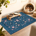 GarveeHome 2x3 Floral Area Rug Non Slip Entryway Mat Low Pile Stain Resistant Butterfly Kitchen Rugs Soft Small Throw Carpet for Dining Room Bedroom Washable Bow Rugs for Living Room Bathroom, 2x3