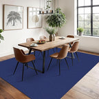 Braided Area Rug 6x9 Ft Washable Rugs for Living Room Bedroom Rugs Rubber Backed Boho Dining Room Rug Cotton Living Room Woven Floor Carpet for Nursery Playroom, Royal Blue/Navy