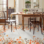 Wonnitar Fall Washable 8x10 Rug for Living Room, Soft Halloween Rug Floral Area Rug for Bedroom, Non Slip Dining Room Botanical Floor Carpet for Kids Nursery Playroom Guest Room (Orange,8'x10')