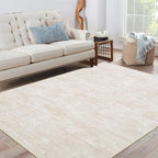 RUGSREAL Washable Rug 10x13 for Living Room Modern Abstract Area Rug Non-Slip Large Contemporary Bedroom Rug Stain Resistant Aesthetic Accent Floor Carpet Foldable Solid Rug for Home Office, Beige