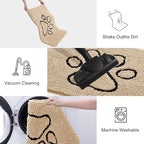 Smiry Dog Door Mat for Muddy Paws, Absorbent Dirt Trapper Non Slip Quick Dry Washable Chenille Mat for Mud Dogs, Entry Rug for Indoor and Outdoor (36x24 Inches, Beige and Black