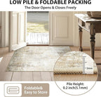 Washable Area Rugs 9'x12' Non-Slip Modern Abstract Soft for Living Room Entryway Bedroom Nursery, Print Pattern, Neutral Brown Gray
