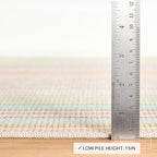 Dash and Albert Ana Ticking Machine Washable Area Rug - 2' x 3' Aqua Stripe Washable Accent Rug - Durable, High Traffic Area Kitchen, Hallway, Bedroom