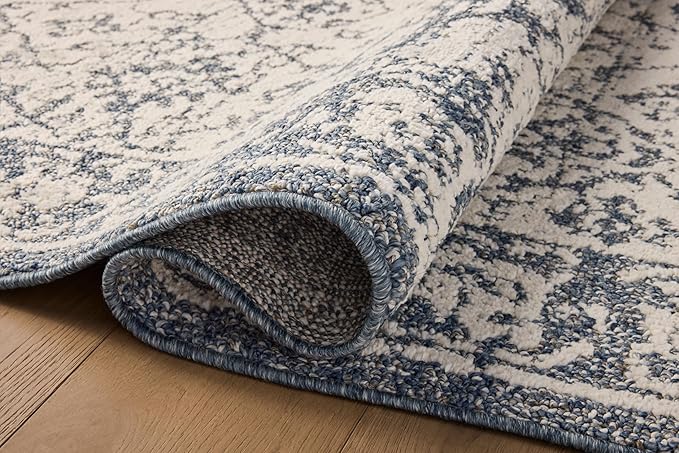 Loloi Magnolia Home by Joanna Gaines Gigi Collection GIG-02 Ivory/Blue 2'-7" x 7'-6" Runner Rug