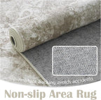 jinchan Vintage Floral Runner Rug 2x5 - Machine Washable Distressed Design Non-Slip Low-Pile Soft Thin Carpet for Hallway Kitchen Farmhouse Bedroom Entryway Laundry Room (2x5ft, Brown)
