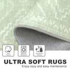 KILOCOCO Boho Entryway Rug 2x3 Printed Small Area Rug Indoor Door Mat Machine Washable Kitchen Rugs Super Soft Non Slip Throw Rugs for Bedroom Entrance Geometric Laundry Room, Grey Green