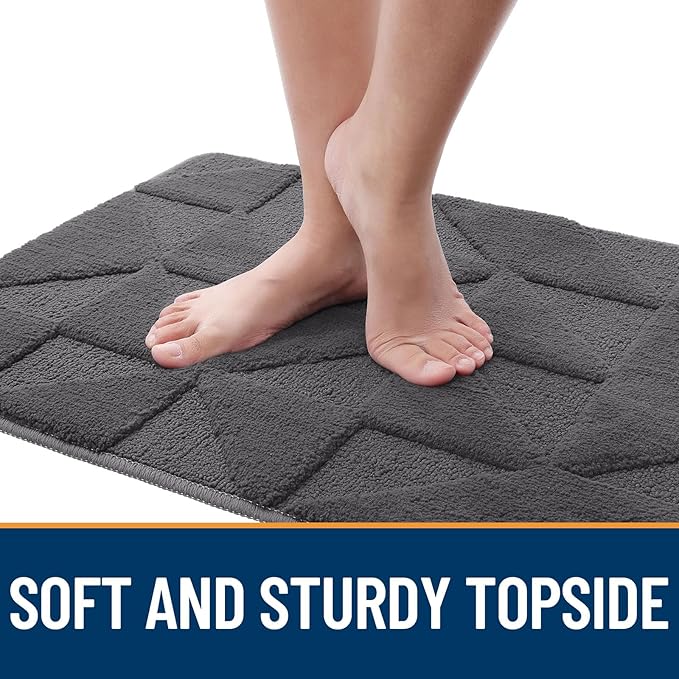 OLANLY Door Mats Indoor, Non-Slip, Absorbent, Dirt Resist, Entrance Washable Mat, Low-Profile Inside Entry Doormat for Entryway (32x20 inches, Dark Grey)