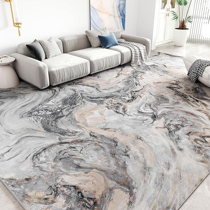 6x9 Area Rugs for Living Room, Modern Abstract Rug for Bedroom, Contemporary Machine Washable Rug, Large Stain Resistant Carpet for Dining Room Playroom Home Office, Pet & Kids Friendly
