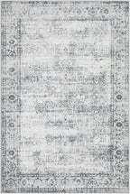 Lahome Vintage 6x9 Washable Grey Rugs for Living Room Bedroom, Soft Dining Room Rugs for Under Table, Non Slip Indoor Throw Carpet for Entryway Kitchen Office (6x9ft,Grey)