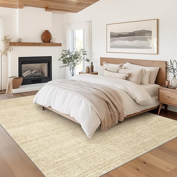 Valenrug Washable Rug 8x10 - Stain Resistant 8x10 Area Rugs for Living Room, Non Slip Backing Printed Rugs for Bedroom, Folable Machine Washable Area Rug (8'x10', Brown)