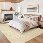Valenrug Washable Rug 5x7 - Stain Resistant 5x7 Area Rugs for Living Room, Non Slip Backing Printed Rugs for Bedroom, Folable Machine Washable Area Rug (5'x7', Brown)