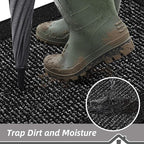 BEQHAUSE Indoor Door Mat 20" x 32", Dirt Trapper Door Mats Non-Slip Entryway Rugs Washable, Resist Dirt Absorbent Welcome Mat, Low Profile Floor Mats for Front Back Door and Entryway, Black